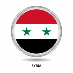 Syria round flag design is used as badge, button, icon, wall painting