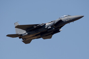 Fototapeta na wymiar Avión de combate moderno F-15