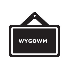 Stationery black board hanging icon | Black Vector illustration |