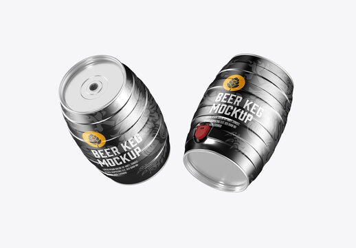 Set Beer Kegs Mockup