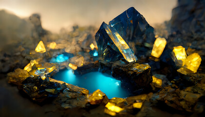 Precious stones on the ground diamonds