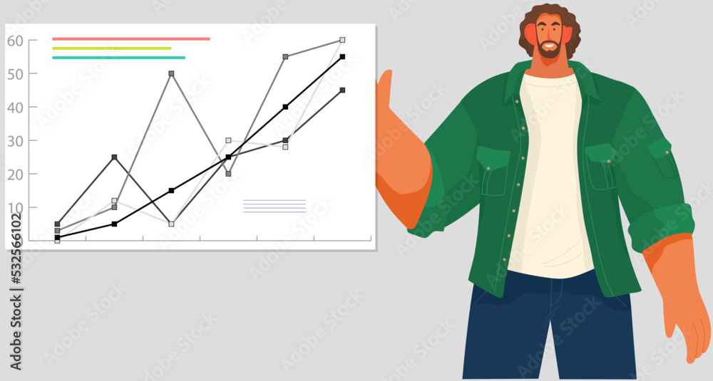 Poster data analytics information and development statistics. web analysis measure, product testing technol