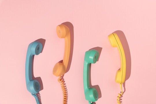 Old pastel stationary phone phone handsets