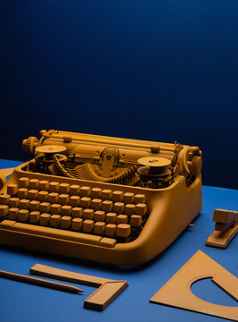 old yellow typing machine