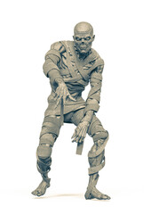 mummy is doing a hiphop pose in white background