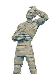 mummy is thinking about in white background