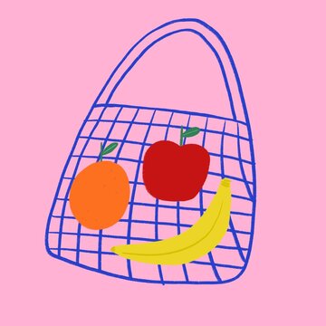 Fruit in a net shopping bag