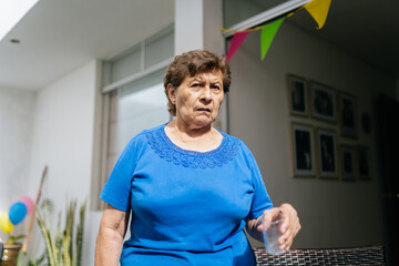 Senior woman with an angry expression