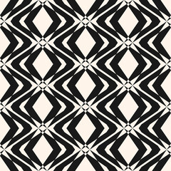 Vector seamless pattern. Monochrome ornamental background, repeat geometric tiles, diamond grid. Abstract black and white ornament texture. Simple design for decor, fabric, print, textile, furniture