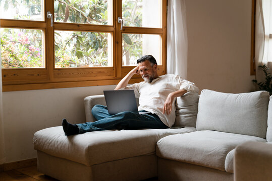 Man Working Remotely From Home