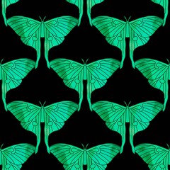 Fototapeta premium Summer abstract geometric seamless butterfly moth pattern for wrapping paper and kids clothes print and fabrics