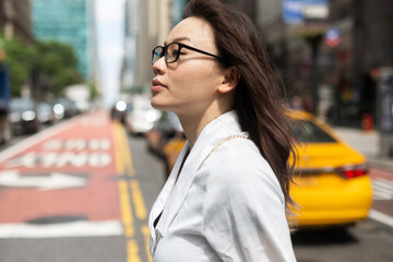 Woman commuting in the city
