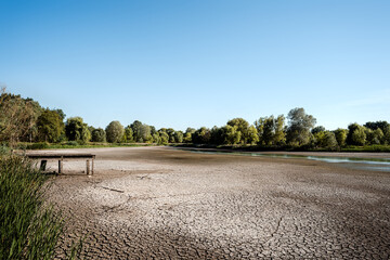 Dried up lake as a result of the climate change.