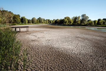 Dried up lake as a result of climate change.