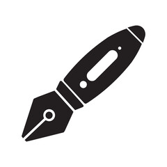 Education fountain pen ink icon | Black Vector illustration |