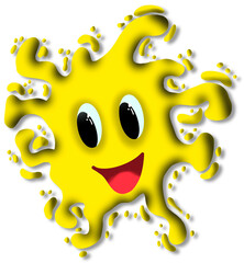 Cartoon muzzle, face. Blob, virus, microbe. Abstract creature. Fantasy character. background isolated.