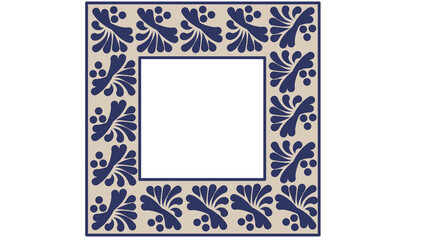 Obraz premium diseños de talavera en azul, plumeado PNG patrones