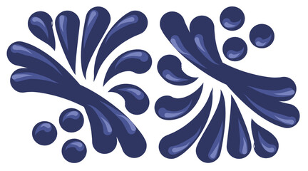 dise&ntilde;os de talavera en azul, plumeado PNG patrones