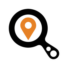 Education magnifying location glass icon | Black Vector illustration |