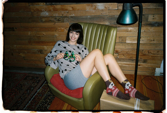 User-generated content brunette looking at camera