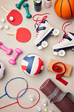 Sport supplies prepared for training
