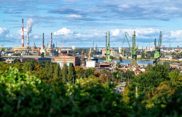 Industrial urban cityscape in Gdansk