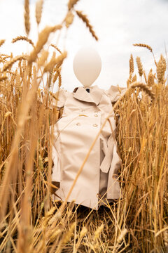 Fashionable photo of the balloon at the trench. Imitation of human