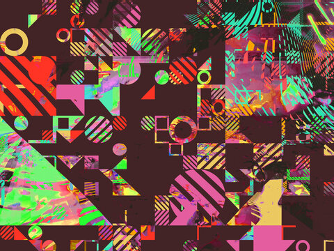 Fototapeta Simpler glitch geometric background