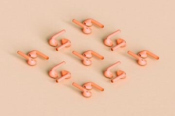 rhombus from pink earpods. 3d render