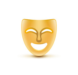Theatre mask icon silhouette. Theatre drama comedy vector icon, actor acting logo