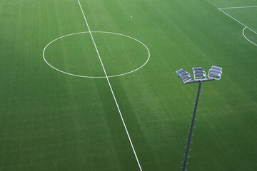 soccer field and lamppost