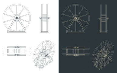 High voltage cable drum blueprints