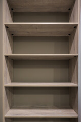 Wooden shelves on the wall