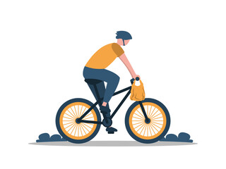 Fototapeta premium Food Order Delivery Flat Illustration