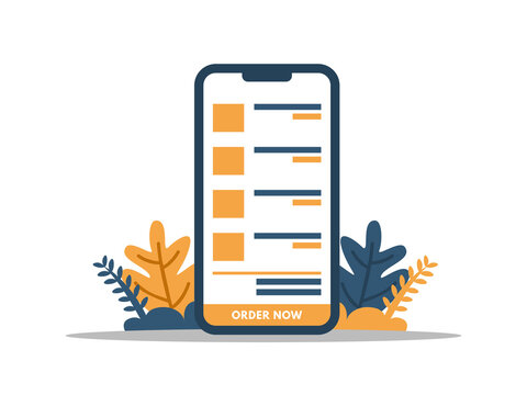 Food Order Delivery Flat Illustration