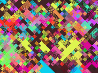 Abstract colorful pixelated mosaic glitch background