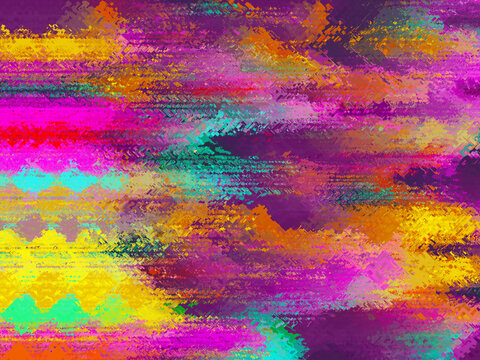 Stretched, watercolor-like abstract, vibrant background with copyspace