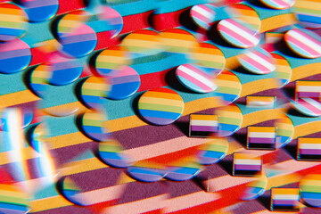kaleidoscopic LGBTIQ badges