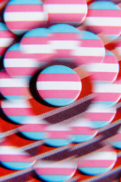 Kaleidoscopic Image Of A Transgender Pride Flag Badge