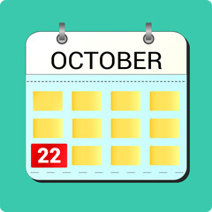 calendar vector drawing, date October 4 on the page