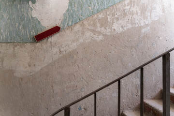 Fragment of a staircase in a loft-style house. 