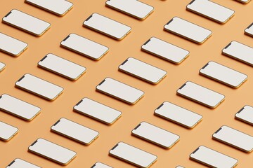 Minimal design pattern of smart phone with blank space.