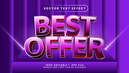 Best offer discount pink and purple 3d editable text effect template style