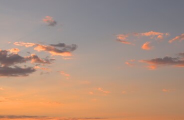 Clear, peaceful blue sky with fluffy clouds floating,Background Banner Screen saver on the monitor.