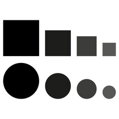 squares circles brush grunge. Grunge texture. Circle squares frame set. Vector illustration. Stock image. 