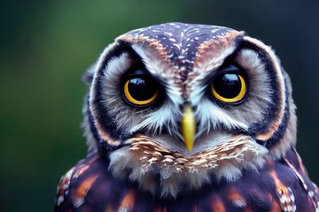 Stof per meter Close-up of a great owl © Rysak