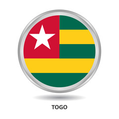 Fototapeta premium Togo round flag design is used as badge, button, icon, wall painting