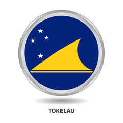 Tokelau round flag design is used as badge, button, icon, wall painting
