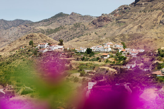 Picturesque view of mountainous terrain in Tejeda, Gran Canaria, Spain