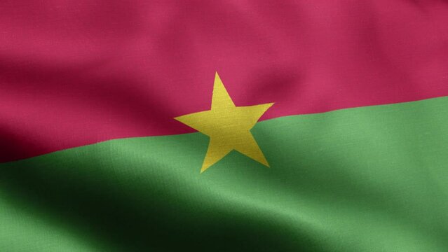 Flag Of Burkina Faso - Burkina Faso Flag High Detail - National flag Burkina Faso wave Pattern loopable Elements - Fabric texture and endless loop - Highly Detailed Flag - The flag of fluttering